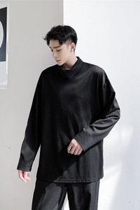 秋新款极简风格翻领半高领长袖百搭休闲上衣A452--693--P65图片