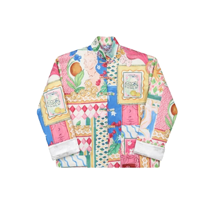 早春新中式立领盘扣西服外套潮花色休闲夹克上衣A452-6413-P135图片