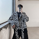 新款个性波纹短款飘带夹克外套潮流开身无扣上衣A452--692--P110，男装夹克，电商A452