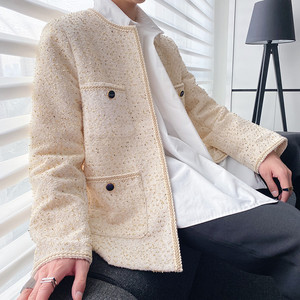 秋冬重磅自制法式小香风亮丝外套复古气质型西服A452--6105--P155，男装西服，电商A452