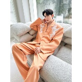 春立体蕾丝珠花装饰西服套装高级感潮流西装两件套A452-6554-P275，男装西服套装，电商A452