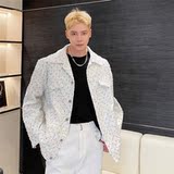 新款个性磨毛亮片夹克外套韩版潮流休闲外套上衣A452--6226--P160，男装夹克，电商A452