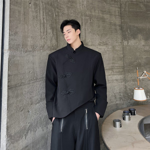新款风盘扣短款小西服个性潮流中式西装外套A452--6313--P135图片