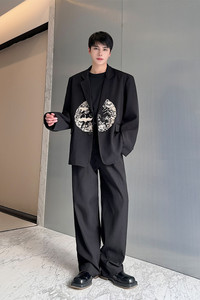 秋装新款潮流西服新中式团纹刺绣西装外套A452--6469--P145图片