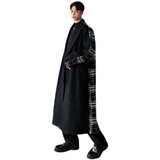 冬韩版时尚拼接格子毛呢大衣休闲百搭中长款外套A452--6109--P175，男装毛呢大衣，电商A452