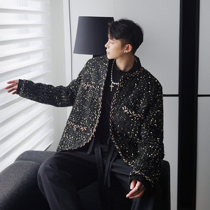 秋冬重磅自制法式小香风亮丝外套复古气质型西服A452--6105--P155图片