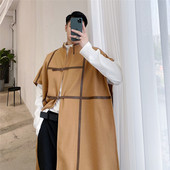 新款 P135 6102 自制毛呢斗篷风衣外套时髦复古风中长款 大衣A452