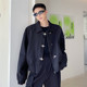 秋冬新款 P125 6178 廓形高街夹克男复古宽肩翻领短款 外套潮A452