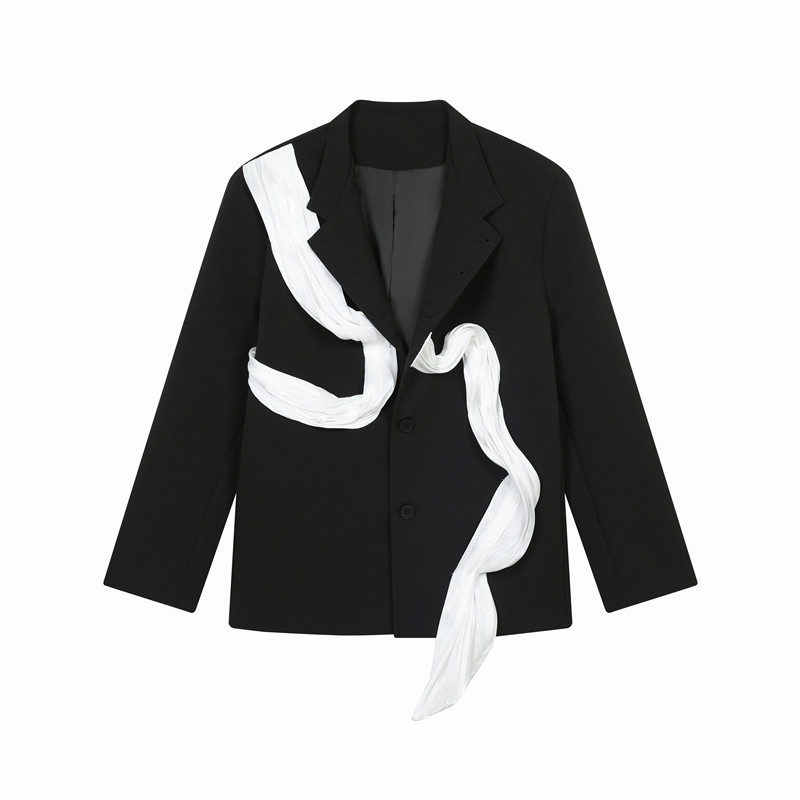 暗黑小众设计立体飘带高级感西服外套A452--6480--P165,男装西服,电商A452