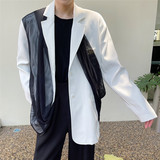 新款时尚网纱拼接西服外套法式复古风个性走秀款A452--6155--P125，男装西服，电商A452