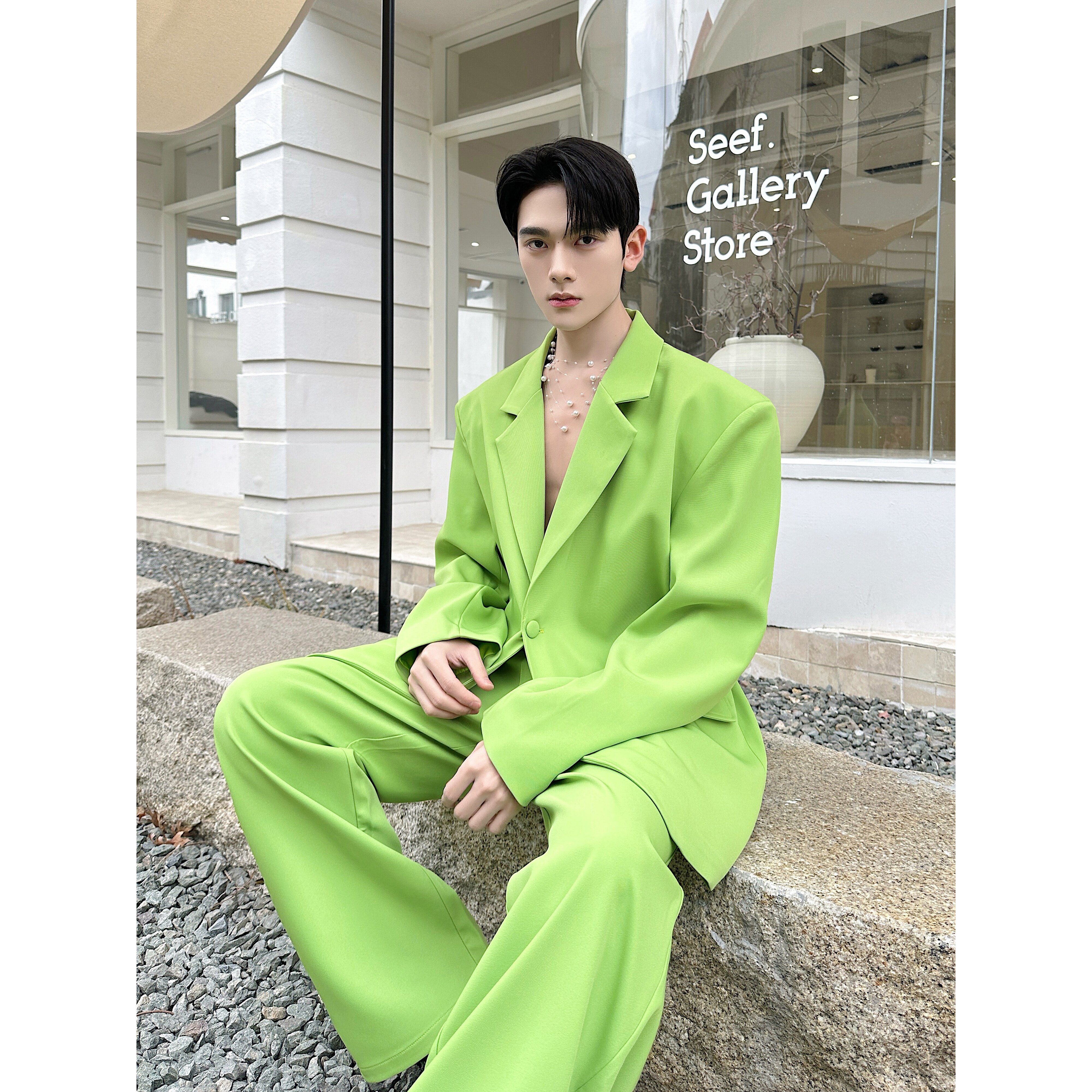 春季新款高级感亮色西服套装时尚潮流休闲西装套装A452-6553-P245,男装西服套装,电商A452