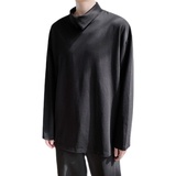 秋新款极简风格翻领半高领长袖百搭休闲上衣A452--693--P65，男装卫衣，电商A452