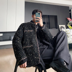 秋冬款特制亮丝法式小香风西服男贵气轻奢外套A452--6105--P155图片