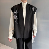 新款 P115 6460 新中式 国风复古马甲亮片刺绣坎肩上衣A452