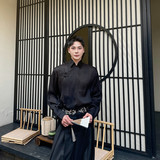 夏季新中式暗纹盘扣长袖衬衫潮流百搭微透上衣A452--H167--P105，男装衬衫，电商A452