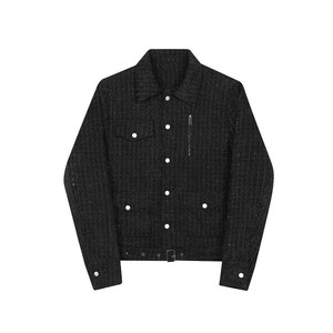 秋冬新款复古工装粗花呢夹克男潮流机车短款外套A452--6411--P145图片