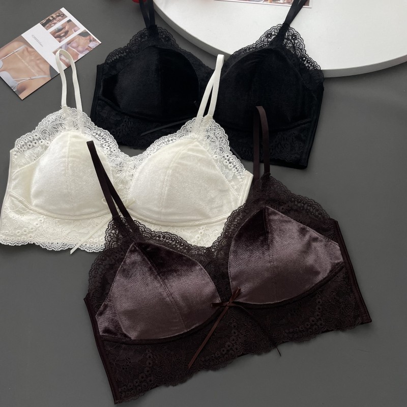 2025秋冬丝绒美背内衣三角杯垫