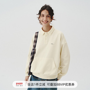 714street重磅2024秋季新款美式长袖POLO衫男款华夫格宽松翻领T恤