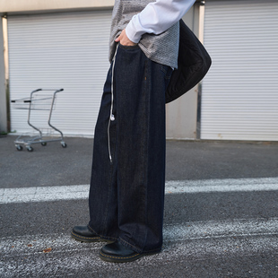 微宽松直筒长裤 714street秋季 款 男2025新复古美式 纯棉原色牛仔裤