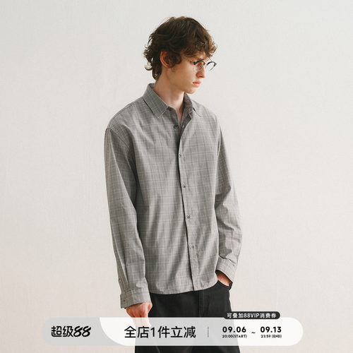 714street高密定织亲王格衬衫