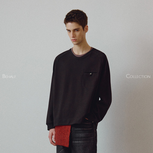 弧形下摆口袋长袖 混纺锦棉波纹领贝壳扣 BEHALF 714street高端线