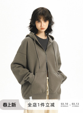 714street连帽卫衣男女潮牌拉链开衫日系复古情侣装秋季夹克外套