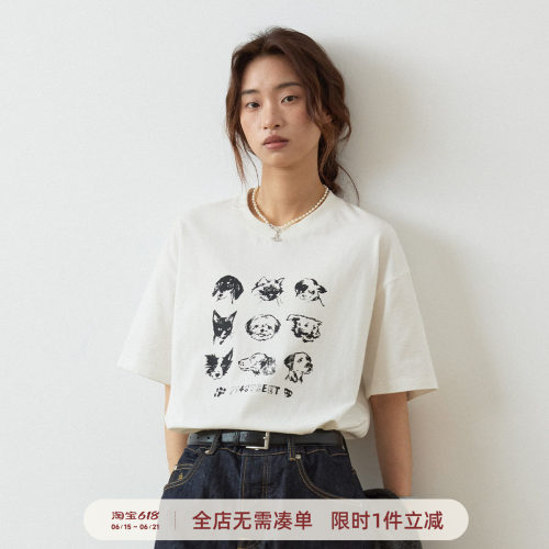 动物水洗印花短袖T恤714street