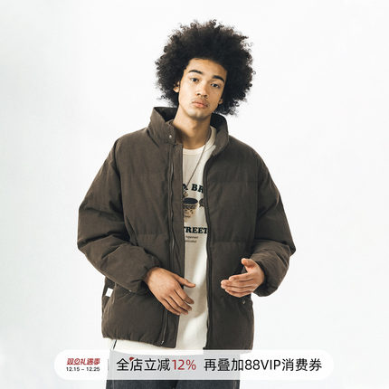 714street灯芯绒棉服男冬季面包服情侣棉袄外套加厚棉衣潮牌外套