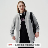 情侣装 714street潮牌菠萝纹V领开衫 外套男女2024春秋新款 休闲夹克