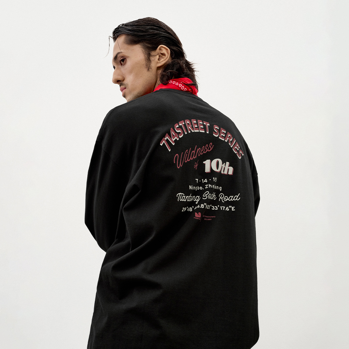 714street十周年印花长袖T恤