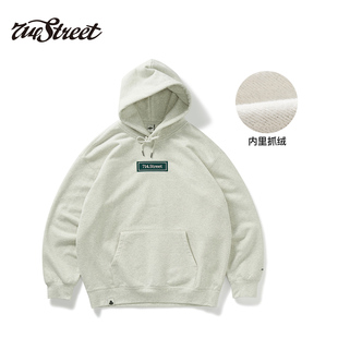 男 刺绣logo帽衫 714street重磅500g美式 情侣宽松连帽卫衣秋冬新款