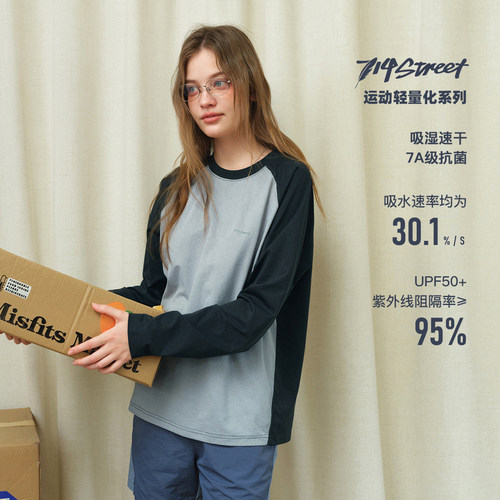 714street插肩长袖T恤
