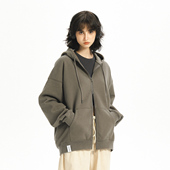 夹克外套 秋季 714street连帽卫衣男女潮牌拉链开衫 日系复古情侣装