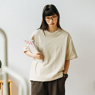 纯色体恤潮牌休闲打底衫 夏装 t恤男新款 714street重磅260g白色短袖