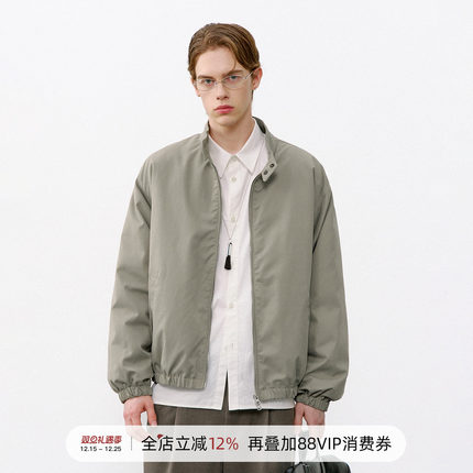 714street哈灵顿立领羽绒服男2025冬季90白鸭绒保暖宽松短阔外套