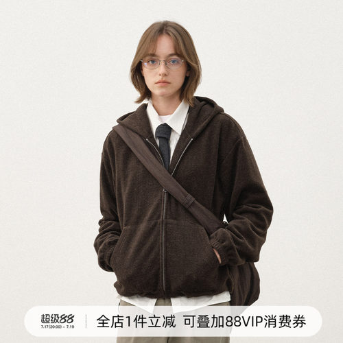 714street呢料连帽开衫
