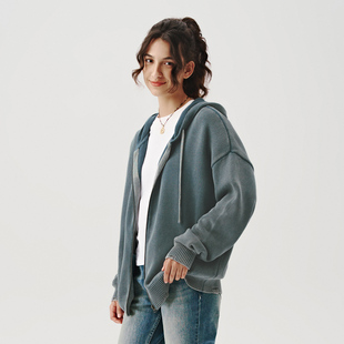 外套 开衫 714street水洗复古连帽毛衣男女秋冬新款 宽松针织情侣装