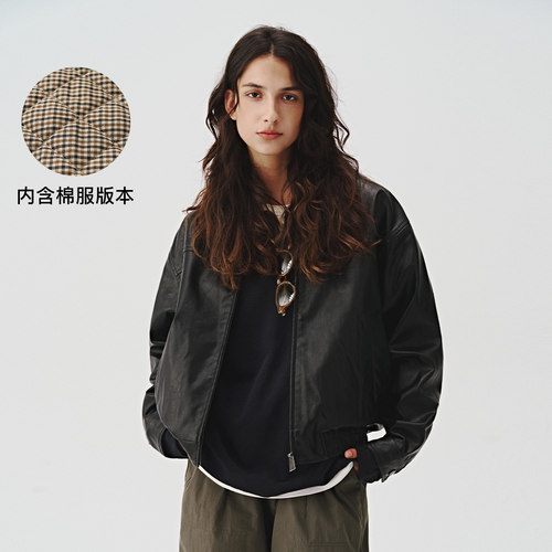 714street基础皮衣夹克