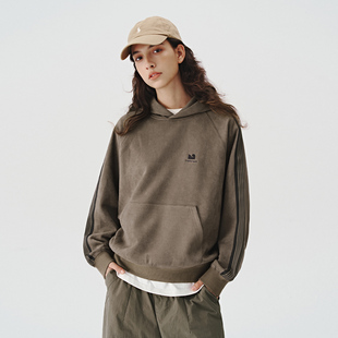 新款 714street麂皮织带美式 24秋季 帽衫 情侣上衣 连帽卫衣男女同款