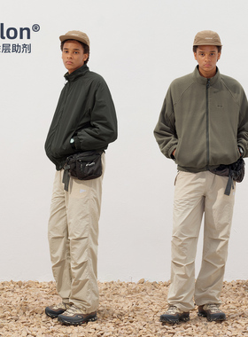 714street【两面穿】户外三防厚夹克男2025秋冬宽松摇粒绒感外套