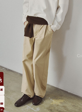 714street高端线 BEHALF 重磅全棉水洗 古着感定番收脚休闲长裤