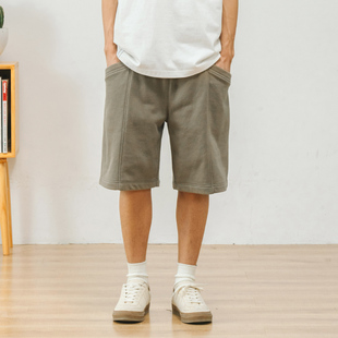 男夏季 运动裤 ins日系宽松五分裤 直筒裤 针织卫裤 714street休闲短裤