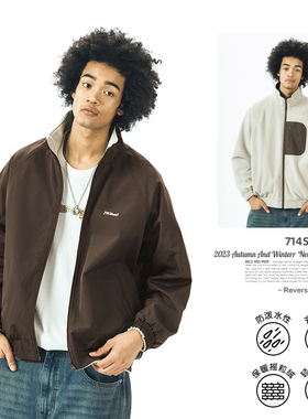 【两面穿】714street外套男潮牌新款秋装日系复古上衣摇粒绒夹克