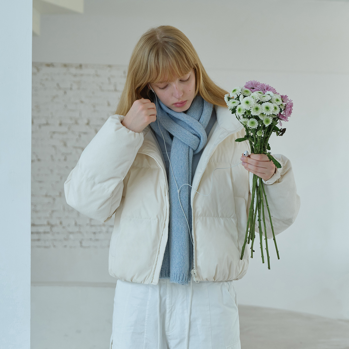 714street灯芯绒拼接羽绒服