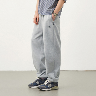 美式 直筒长裤 运动灰色卫裤 2025冬季 男款 714street加绒束脚休闲裤