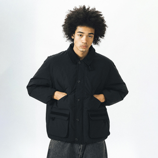 714street日系多口袋工装 潮牌加绒加厚保暖棉衣外套 羽绒服男冬季