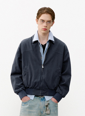 714street美式复古MA1飞行夹克男款2026春季水洗收腰廓形短款外套