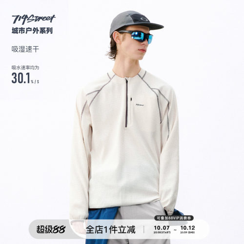 714street华夫格半开领长袖