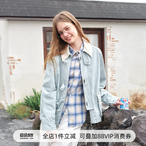 714street复古拼接猎装夹克