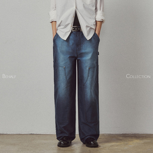 714street高端线BEHALF Moleskin法工百年面料鼹鼠皮水洗马骝长裤
